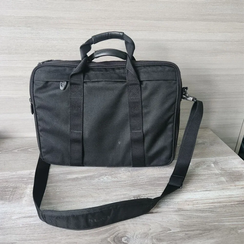 Tumi T-Tech T2 Carry On Expandable Nylon Ballistic Laptop Briefcase Bag w/ Strap